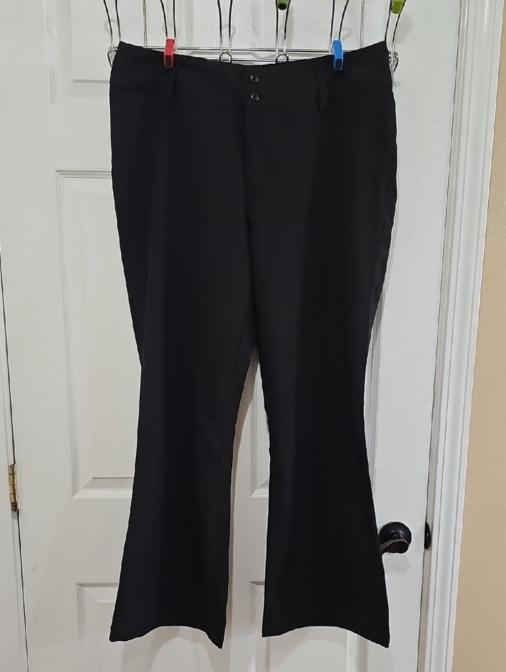 Black Flare Polyester Dress Pants - Juniors